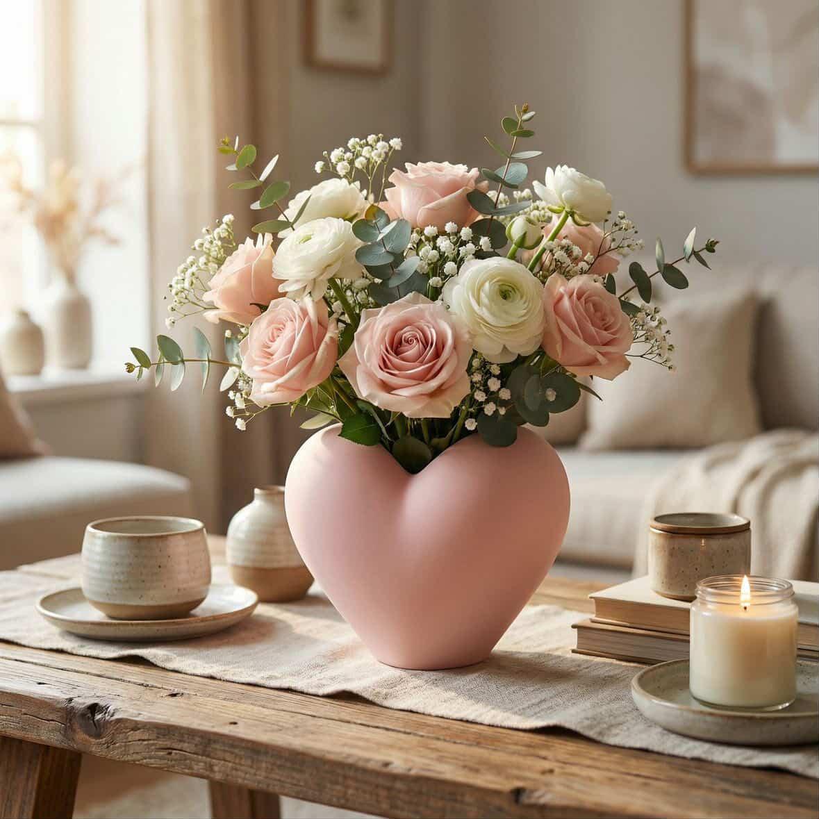 00040 Heart shaped vase