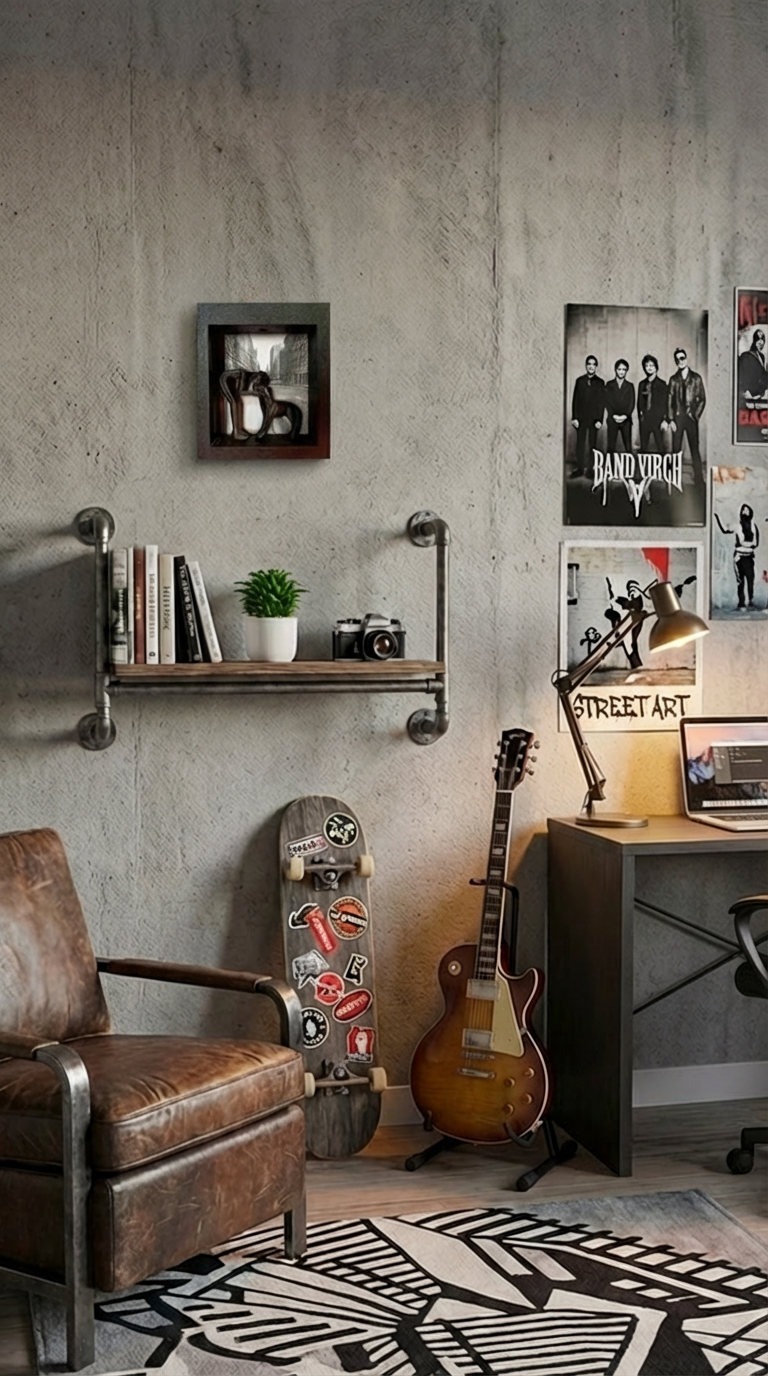 00090 - Wall deco with modular solar light vertical